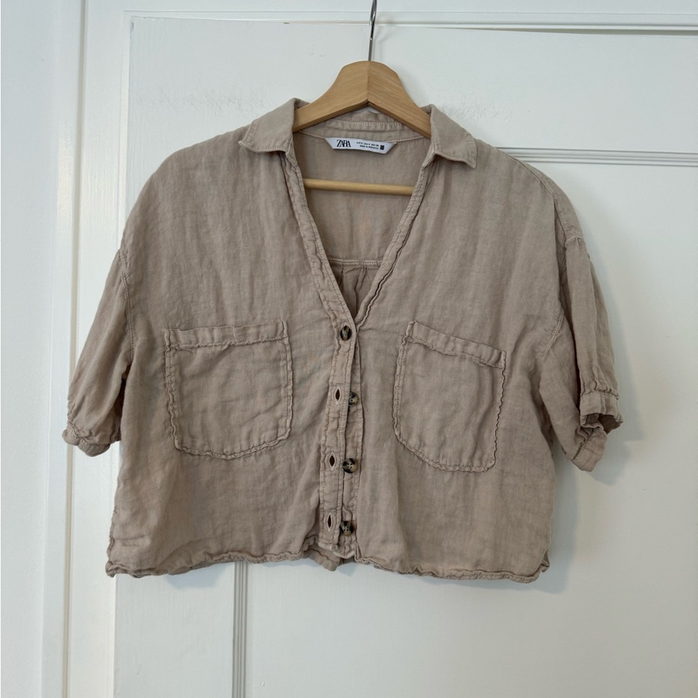 Zara Cropped Button up